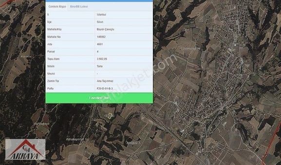 Fırsat Silivri Büyükçavuşluda Konum Avantajlı 3.562m2 Tek Tapu