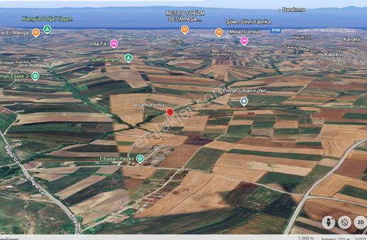 Çatalca Elbasan'da 5603 M2 Müstakil Tapulu Yola Cepheli Satılık Tarla