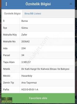 Gürsu Da Ana Yola Cephe 3983 M2 Arazi ( Eski Münübüs Duragı)
