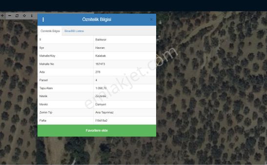 ▀ersan Özdemir İnşaattan Kalabak'da 278 Ada 4 Parsel Zeytinlik▀