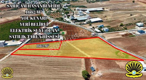 Yolu, Elektriği, Suyu Hazır 1.662 M² Hisseli Tarla Satılık