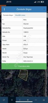 Bolu Göynük Kaşıkçışeyhler Köyünde Yatırımlık Arsa