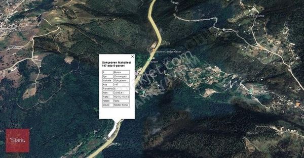 Bursa Orhaneli Yoluna Cephe 1.313m2 Satılık Tarla