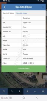 Azad-toprakkale Tepe Mahallesınde Yatırımlık Arsa