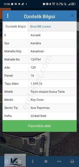 Kandıra Yıldız Emlak Tan Satılık Arsakocaeli Kandıra Karadivan Da 1.545 M2 Arsa Müstakil Tapulu