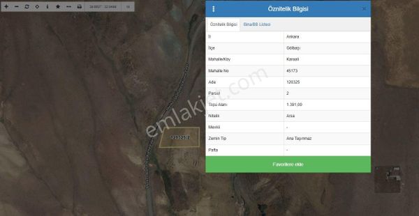 Gölbaşı Karaali De 1391 M2 Tek Tapu Villa Parseli Karadeniz Emlk