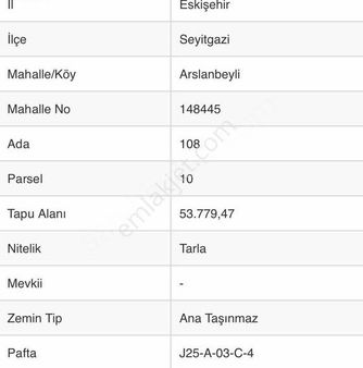 Seyitgazide Yola Sıfır Tarla