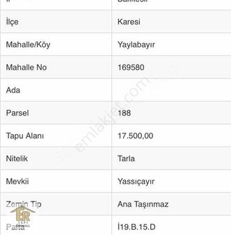 Er Yapı'dan Yaylabayır Mah. Anayola Yakın 17.500 M2 Arazi