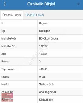 Büyük Bürüngüz Girişinde Villa Parseli