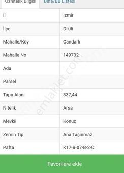 Çandarlı'da Satılık Deniz Manzaralı Kupon Arsa!!!