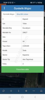 Talas Kuruköprüde Mimarsinan Osb Yakın Trk Tapulu