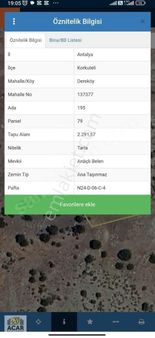 Korkuteli Dereköy Ev Yapımına Uygun Satılık Arsa