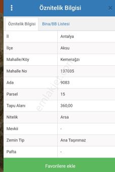 “antalya Aksu Kemerağzı’nda 360 M² Deniz Manzaralı Satılık Arsa – Tek Tapu”