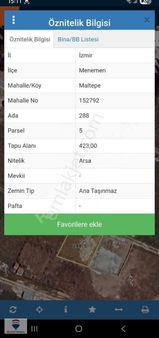 Menemen Maltepe'de Merkezi Konumda 423 M2 İkiz Villa İmarlı Arsa