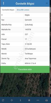 Niğde Çamardı Çukurbağ Da Satılık Bağğ