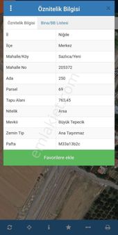 Niğde Merkez Sazlıca Yeni De Satılık Arsa