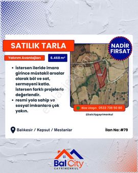 Balcity’den Balıkesir Kepsut’ta Köy Yerleşik Alana Sınır Fırsat Tarla!
