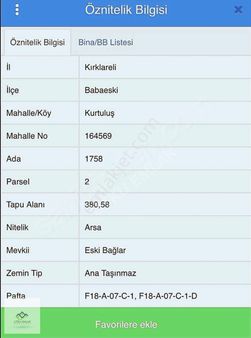 Babaeski Kurtuluş Ta 380 M2 Satılık İmarlı Arsa