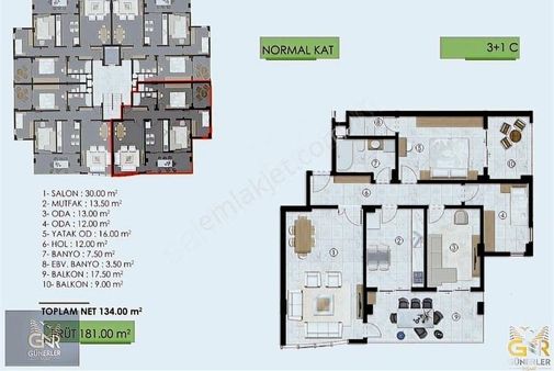 Dialog Piramit Gayrimenkulden Satılık 3+1 Daire