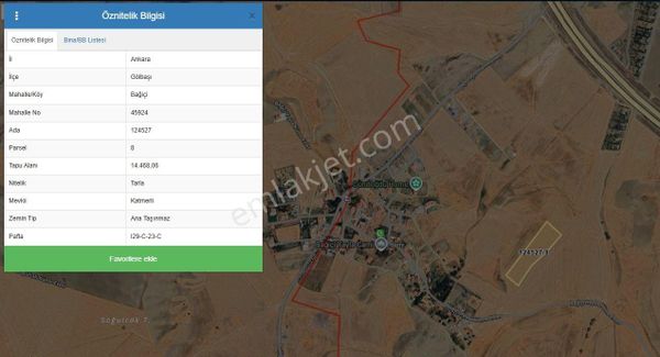 Gölbaşı Bağiçinde 14.468m2 Tek Tapu Tarla Köy Yanı Karadeniz Eml