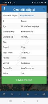 Bursa Mustafakemalpaşa Kömürcükadı Köyünde Satılık Tarla