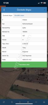 Kahramankazan Çatla Köyünde 2355 Dönüm Tarla