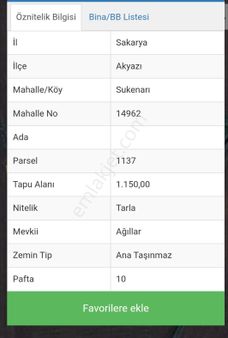 Adapazarı Sakarya Akyazı Da 1.150m² Konutluk Arsa