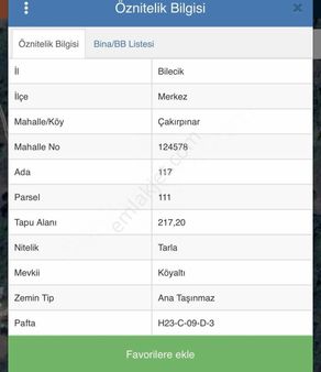 Bilecik Çakırpınarda Satılık Uygun Tarla