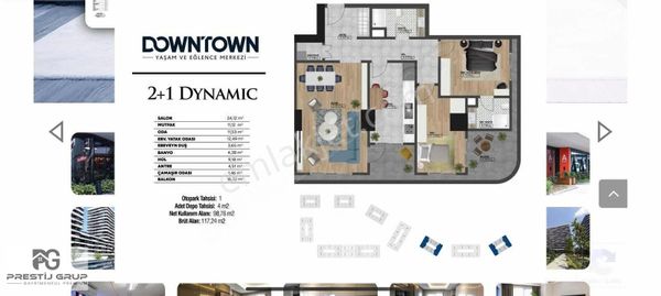 Prestij Grup Tan Downtown Da 2+1 Kapalı Mutfak Daire