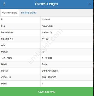 Hadımköy'de Satılık Transfer Arsası Fırsatı