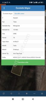 Talas Mengücek’te Malatya Yoluna Yakın Yatırımlık Arsa!