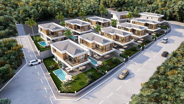 Kuşadası Soğucakta Deniz Manzara 4+1 Satılık Villalar