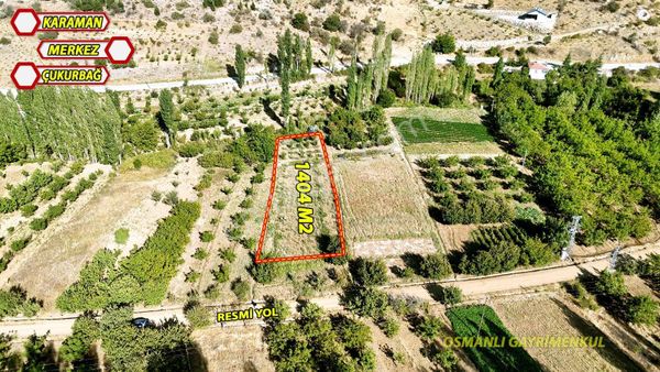 Karaman Çukurbağ Köyünde Satılık 1400 M2 Hobi Bahçesi