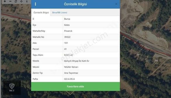 Mct'den Keleste Ana Yola Cephe İçinde 2 Katlı Ev Olan Tarla