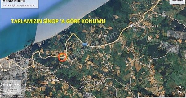 Sinop Ayancık Yoluna Sıfır İşyeri Arsası