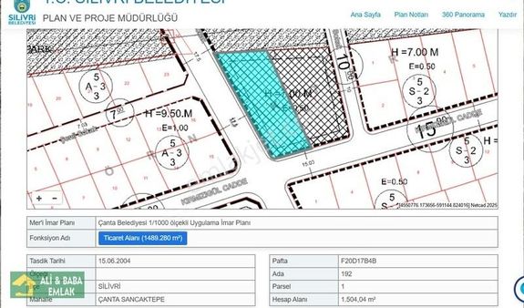 Silivri Çanta Köyde Ticari İmarlı Arsa