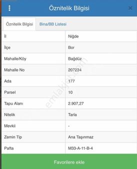 Niğde Bor Bağdüz Mah. Emniyete Çok Yakın Konumda Satılık Arsa