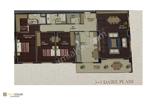 Beylikdüzü Beykent Centro'da Deniz Manzaralı 3+1 Satılık Daire