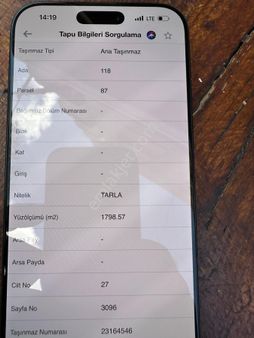 Özer Emlakdan Satılık 1800 Metre Kare Arsa