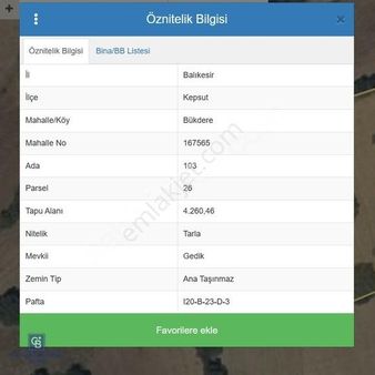 Balıkesir Kepsut Satılık Tarla