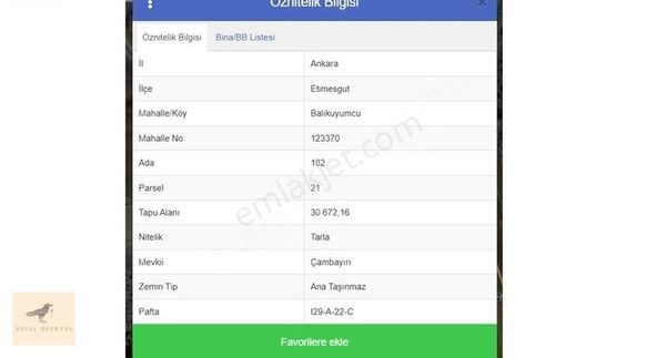 Satılık, Etmesgut, Balıkuyumcu, İmara Yakın, 182 Ada/21 Parsel