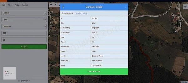 Invest Global'den İzmit Böğürgen'de Satılık 10.000m² Tarla