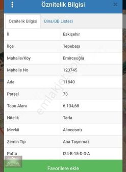 Emirceoğlu Mh. 6134 M2 Satılık Tarla