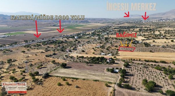 İncesu Bahçesarayda Mükemmel Konumda 3544 2m Satılık Bağ