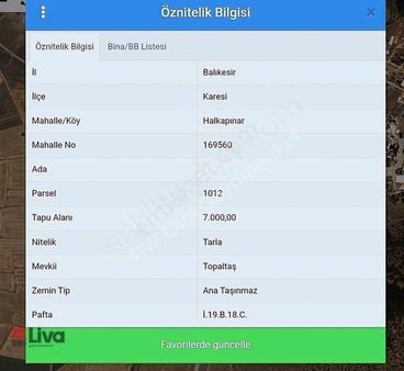 Rw Liva Dan Halkapınar Da Satılık Tarla