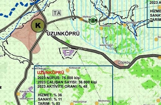 Edirne Uzunköprü Kırkavak'ta Fırsat Satılık Arazi