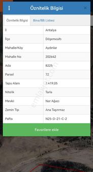 Antalya Döşemealtı Aydnlar Mahallesi Satılık Tarla