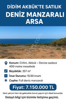 Didim Akyeniköy Seyrantepe’de Satılık 615 Metre Villa Arsası