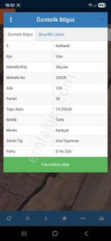 Kırklareli Vize Okçular Köyünde Tek Tapu Tarla