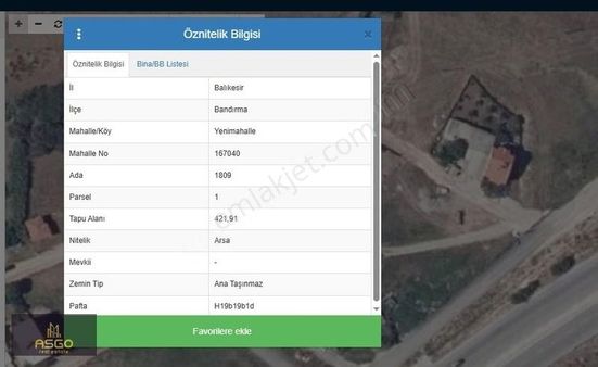 Asgo Dan Yeni Mahallede Satılık İmarlı Arsa
